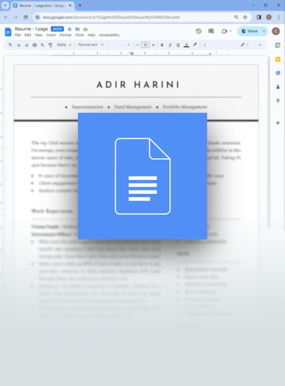 Google Docs Resume Templates