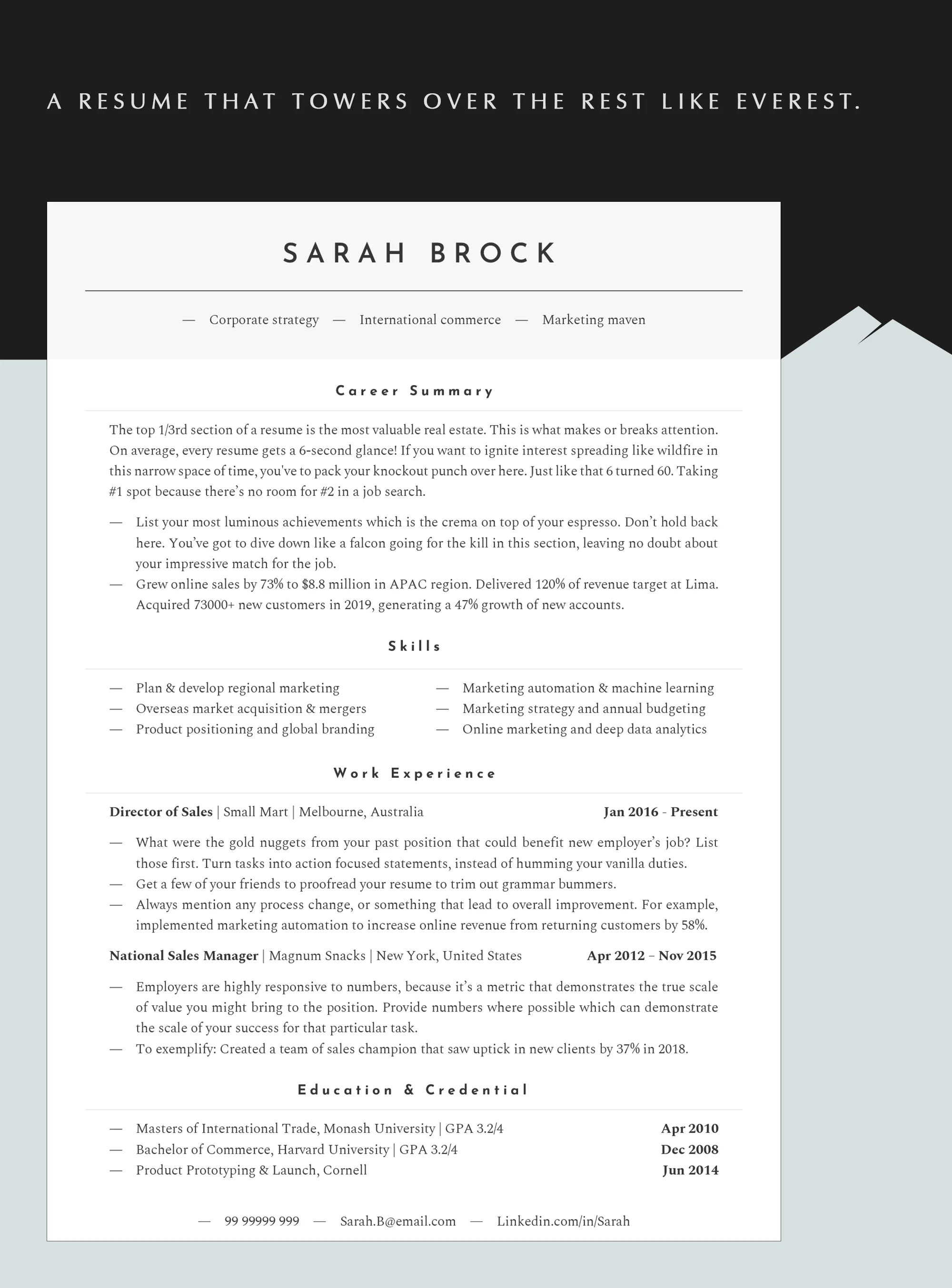 Minimal ATS Friendly Resume Template | Ready in Word, Pages, Doc