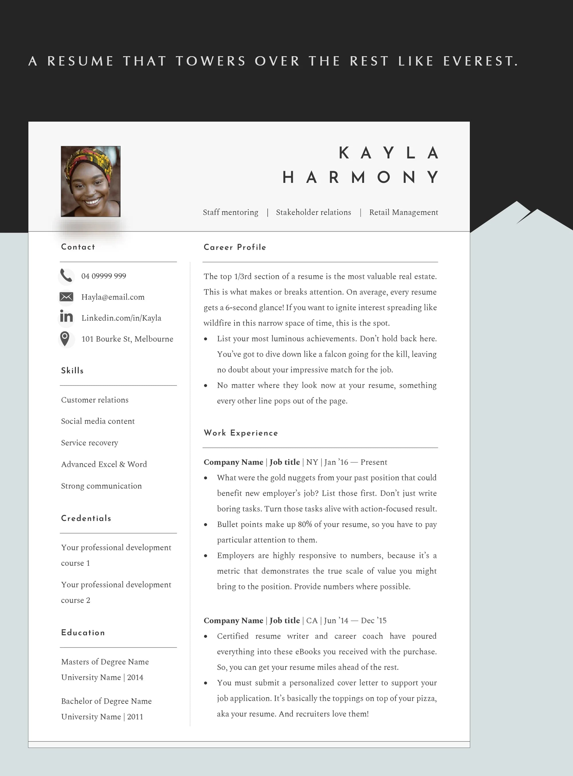 Signature Resume Template for Modern Professionals | Word, Pages, Docs