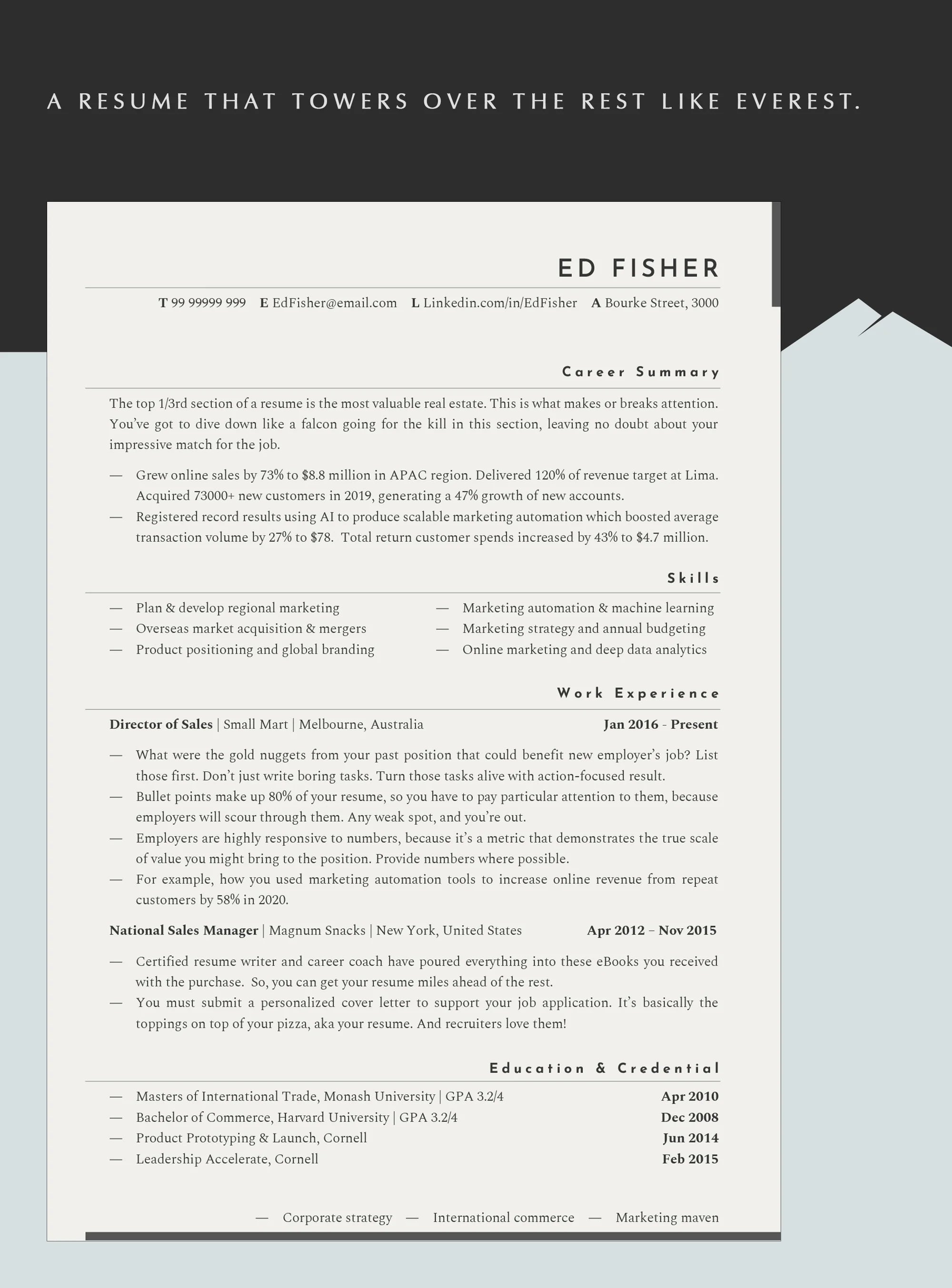Minimal Resume Template for Modern Job Seekers available in Word, Pages, Doc