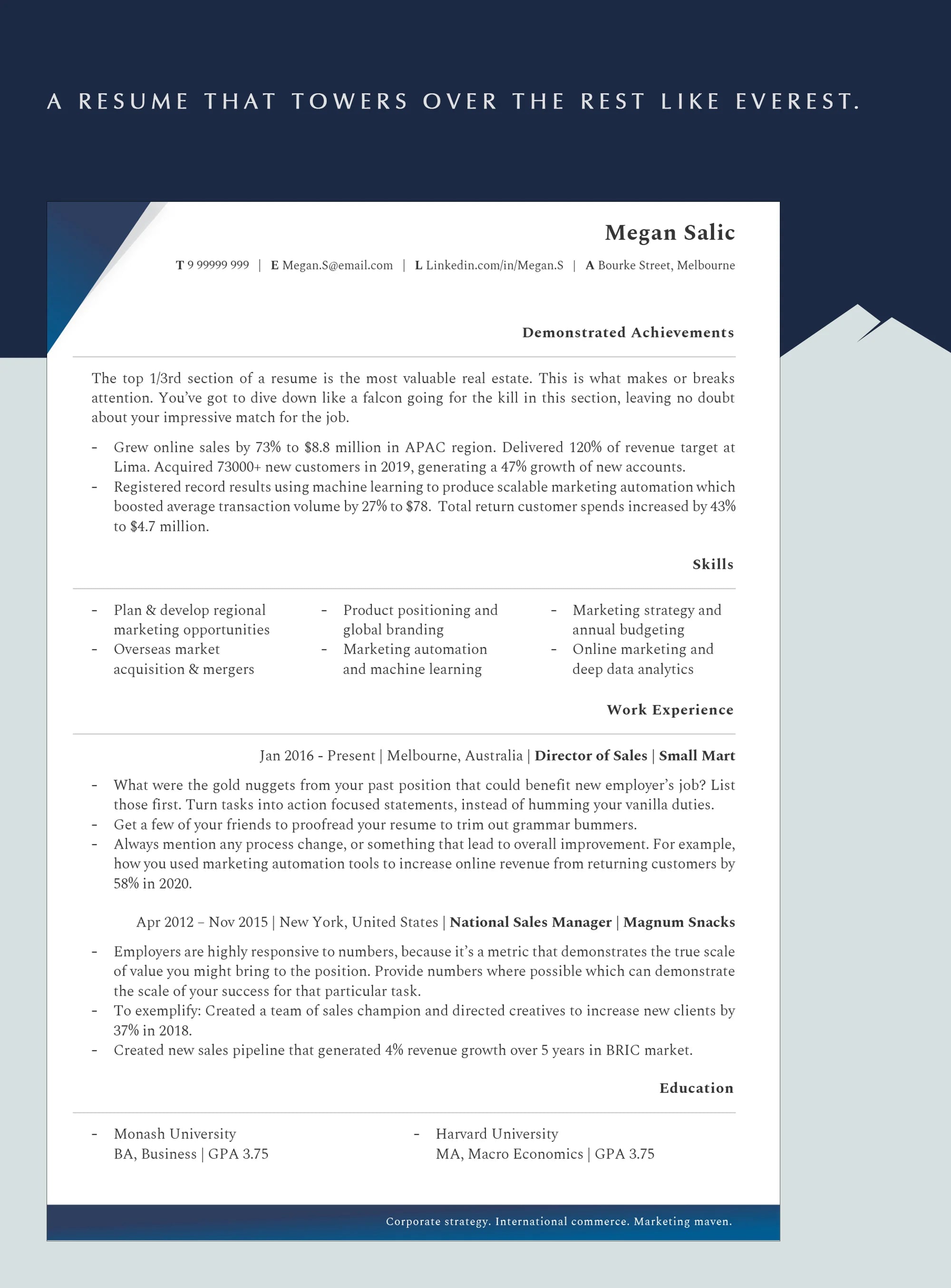 Clean CEO Resume Template For Word, Docs, Pages