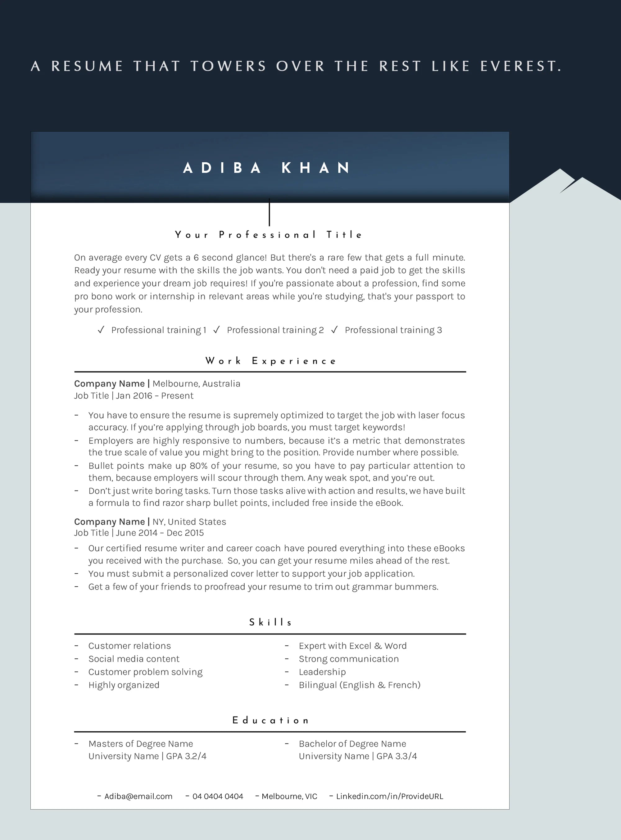 professional resume template