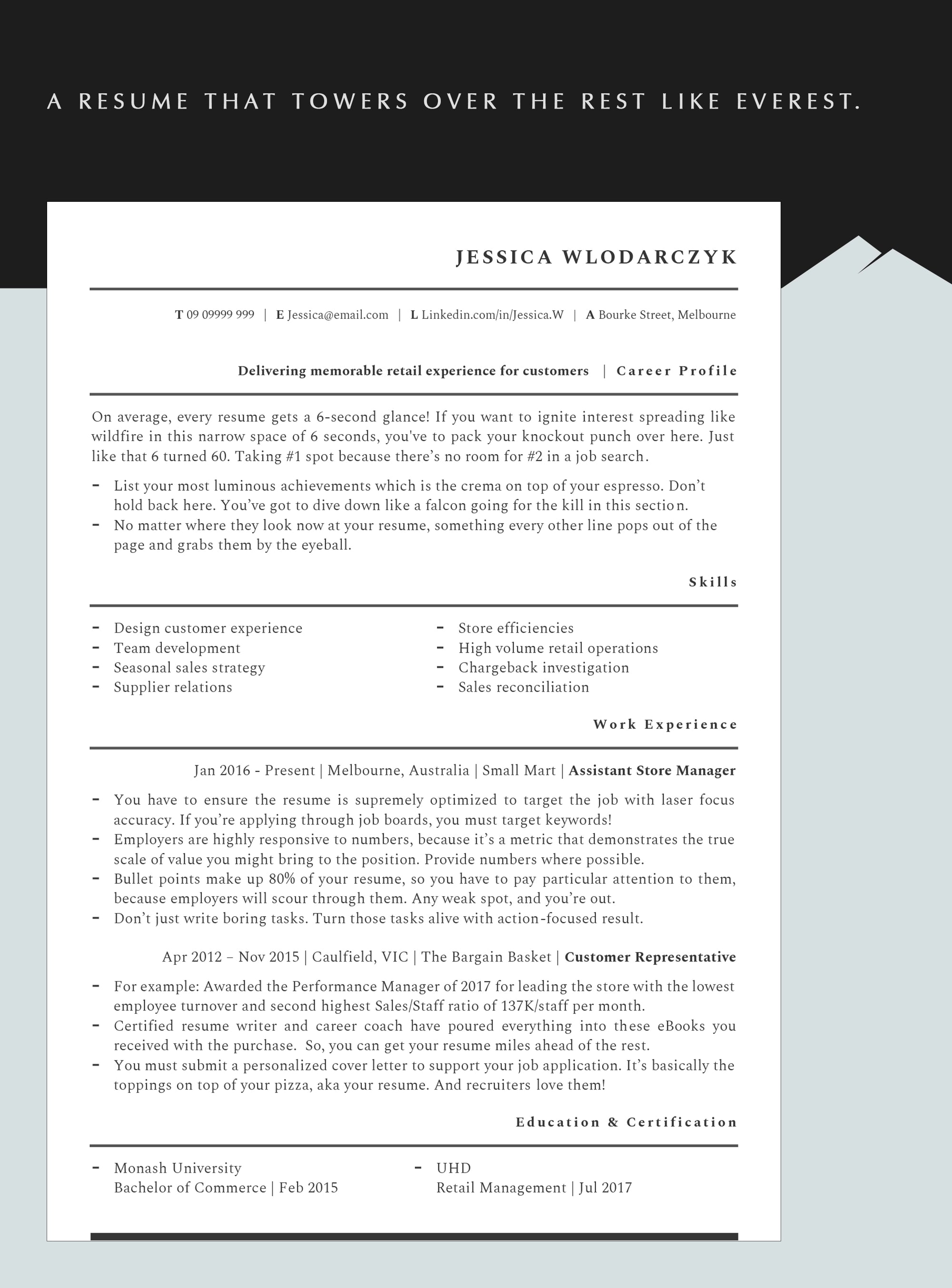 2-In-1 ATS Resume Template for Word, Pages & Docs